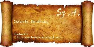 Szerb András névjegykártya